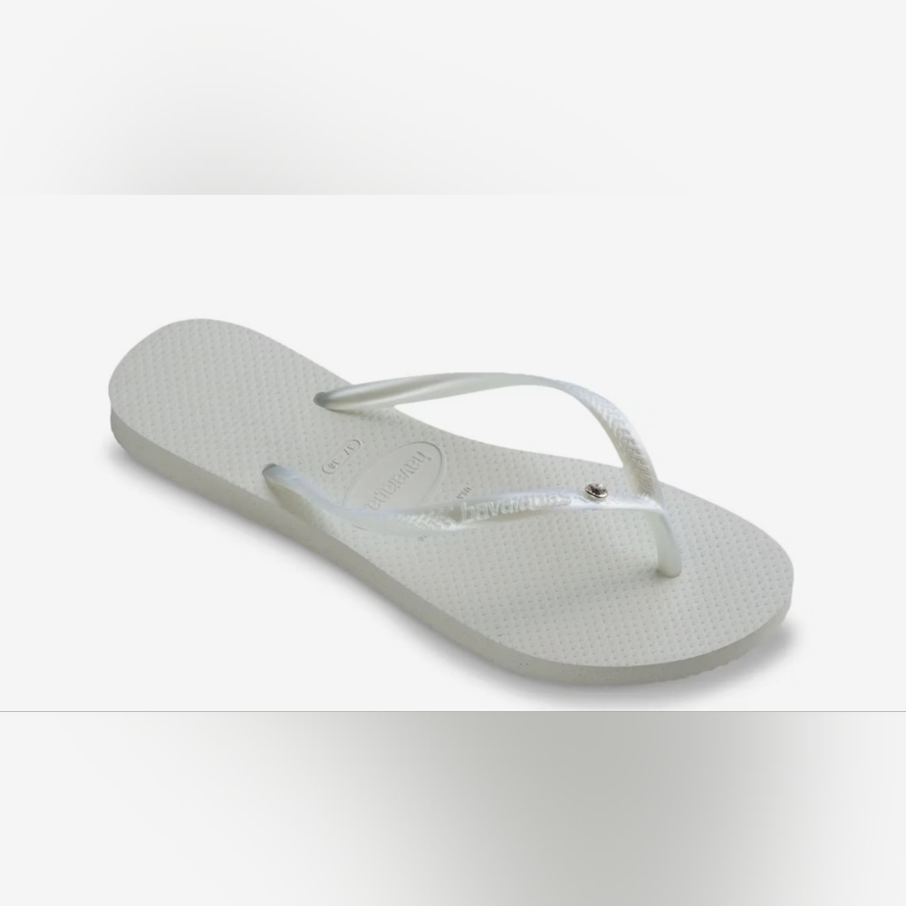 Havaianas White Slim Flip Flops